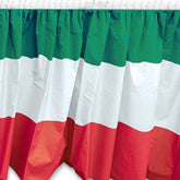 Red, White and Green Table Skirt